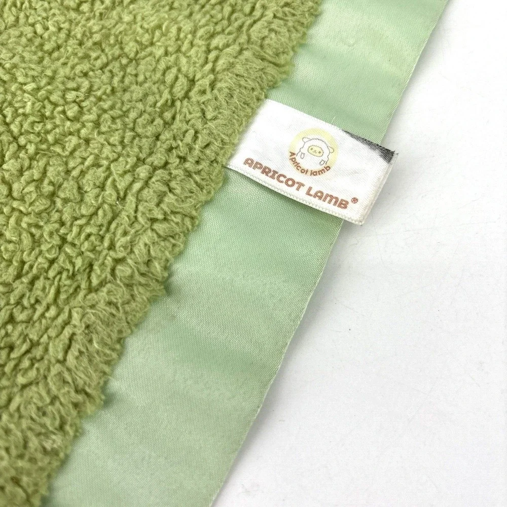Apricot Lamb Stuffed‎ Animals Green Dinosaur Security Blanket/Lovey Satin Trim